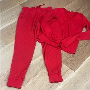 ZYIA Red Ankle & Cropped Pants and Top Set